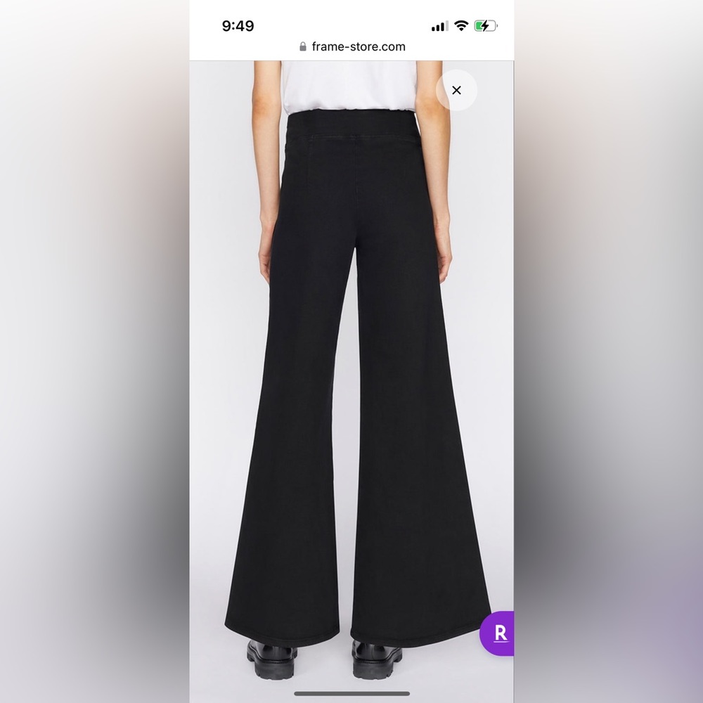NWT Frame Jet Set Wide Leg in Sheen Noir - size 2